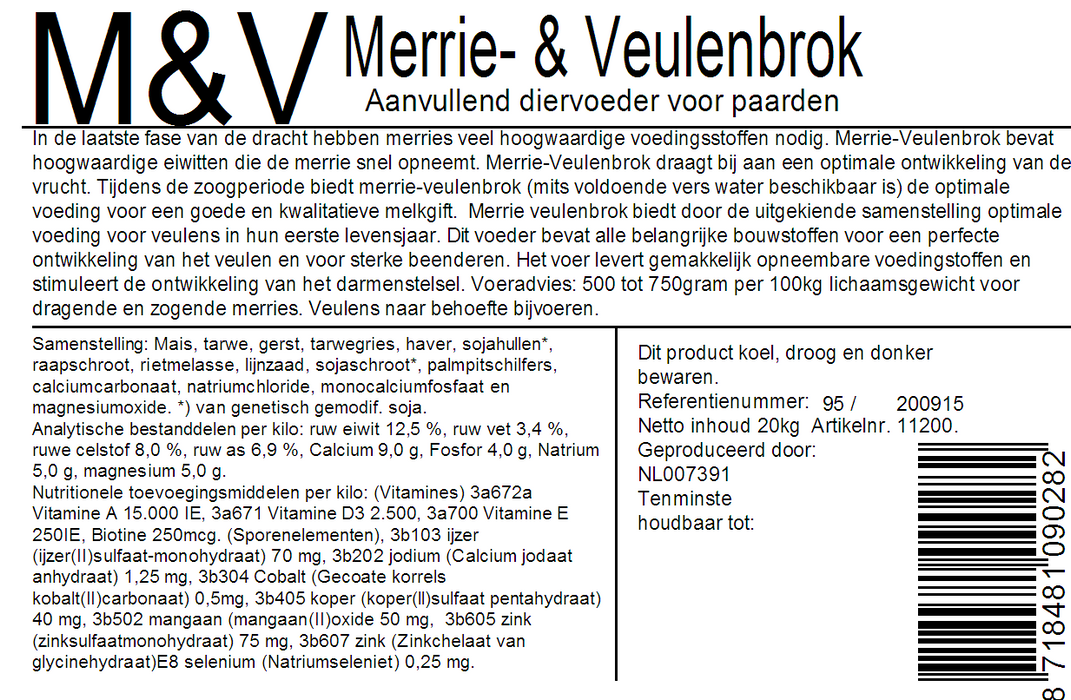 Merrie- & Veulenbrok | Lactatie brok | 20kg