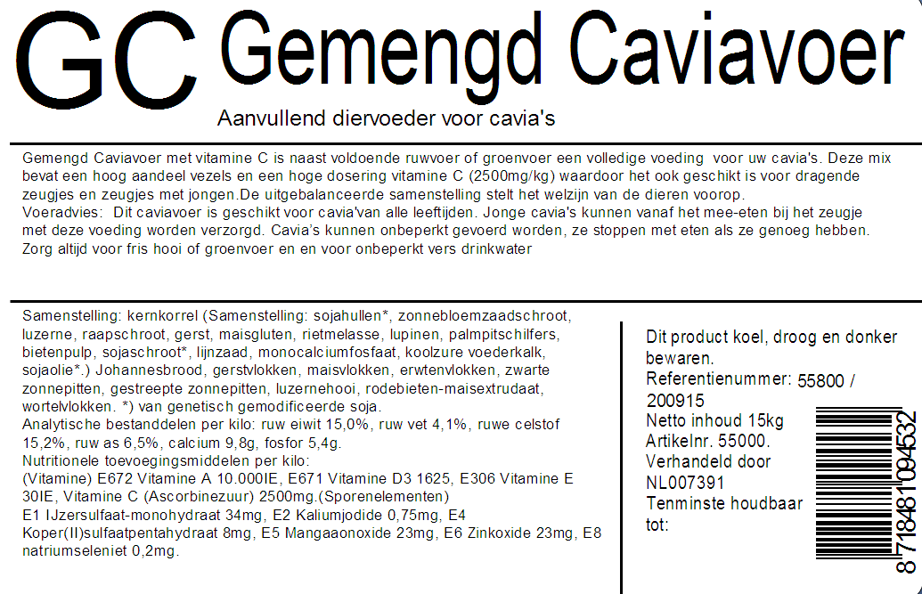 Gemengd Caviavoer - Caviamix 15kg